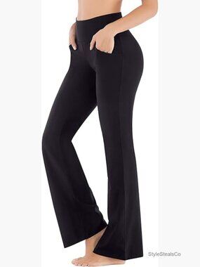 High Waisted Bootcut Yoga Pants with Pockets Stretchy Work Pants